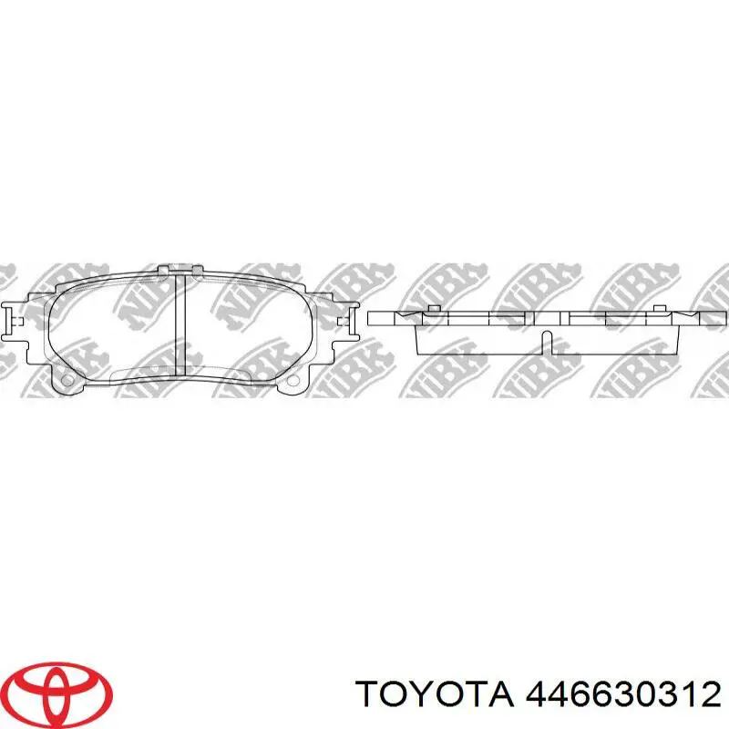 446630312 Toyota Колодки гальмівні задні, дискові