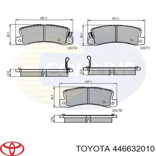 Колодки гальмові задні, дискові 446632010 Toyota