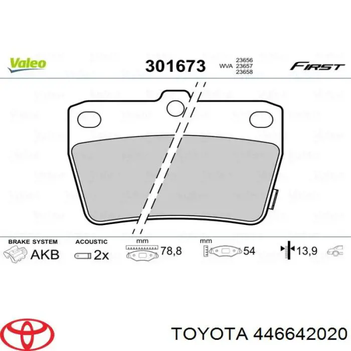 Задні гальмівні колодки Toyota 446642020 ціна, від 12.87 USD