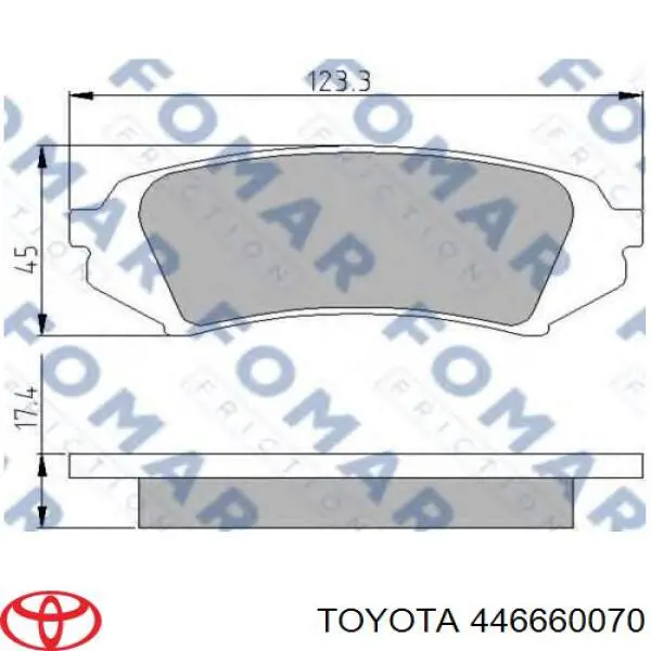 Задні гальмівні колодки Toyota 446660070 ціна, від 17.81 USD