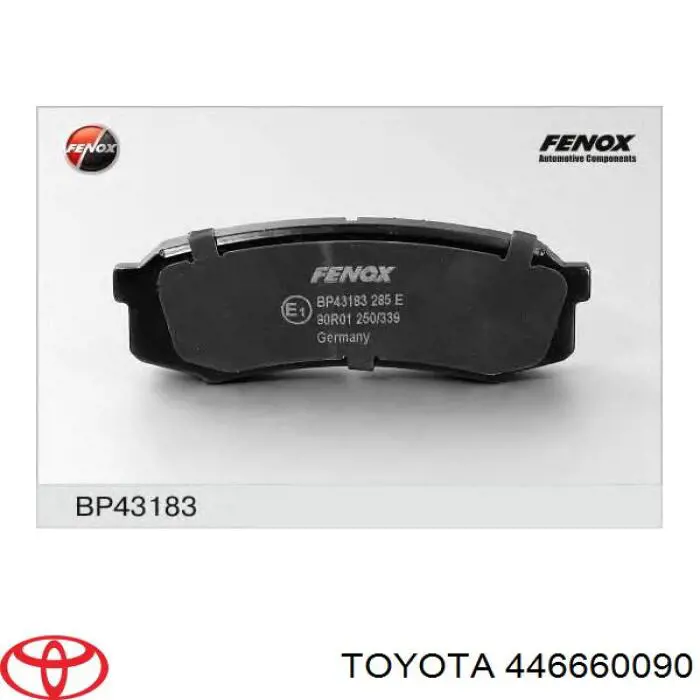 Задні гальмівні колодки Toyota 446660090 ціна, від 20.18 USD