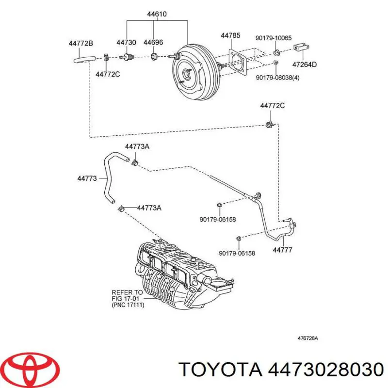 Ремкомплект головного гальмівного циліндру Toyota 4473028030 ціна, від 12.67 USD
