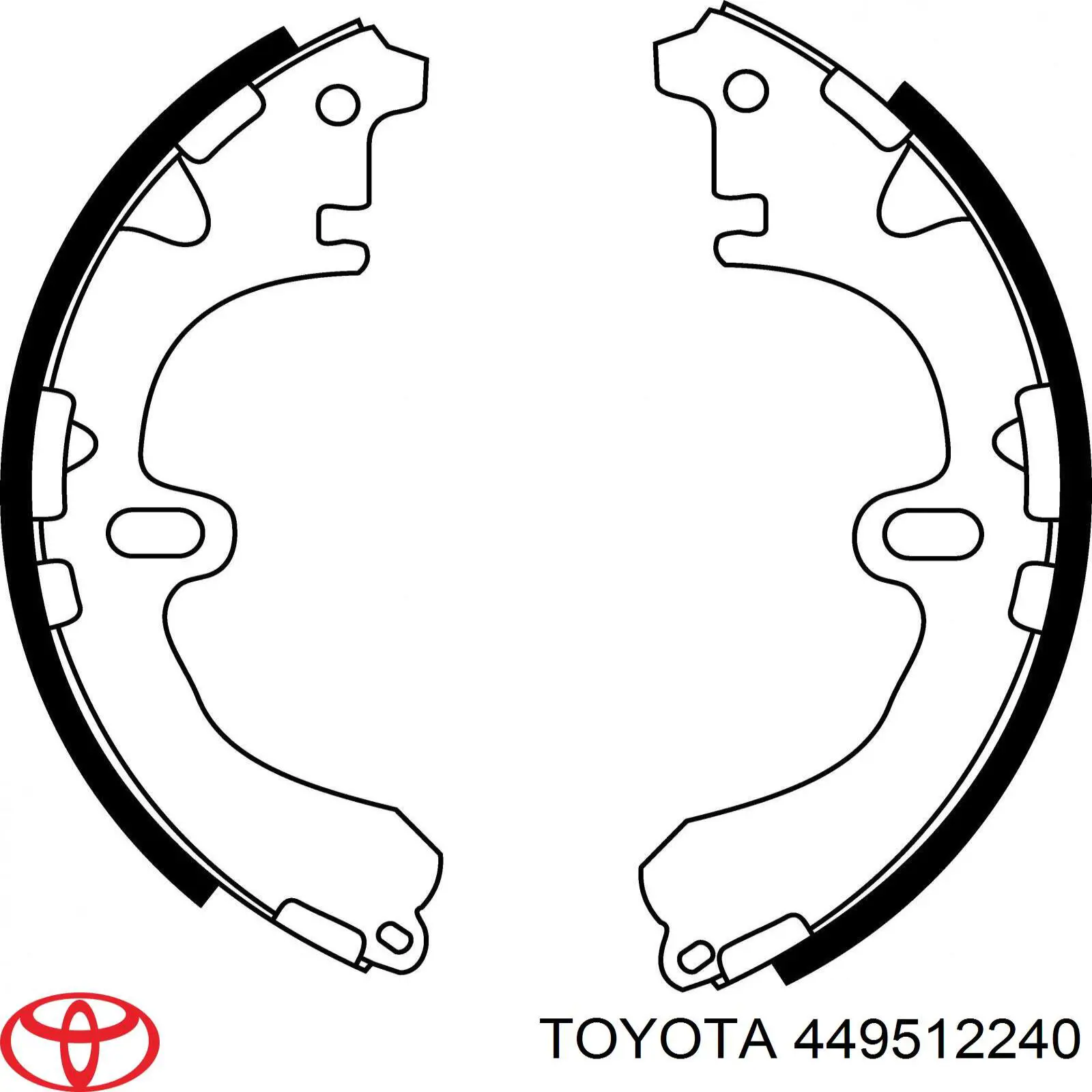 Колодки гальмові задні, барабанні Toyota 449512240 ціна, від 14.01 USD