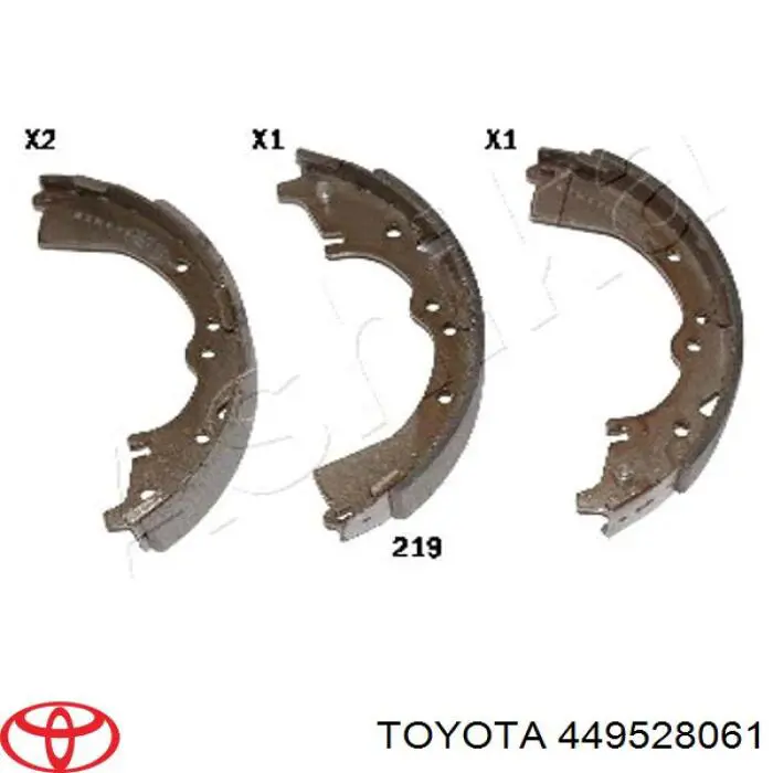 Колодки гальмові задні, барабанні Toyota 449528061 ціна, від 20.66 USD