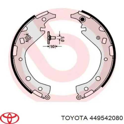 Колодки гальмові задні, барабанні 449542080 Toyota