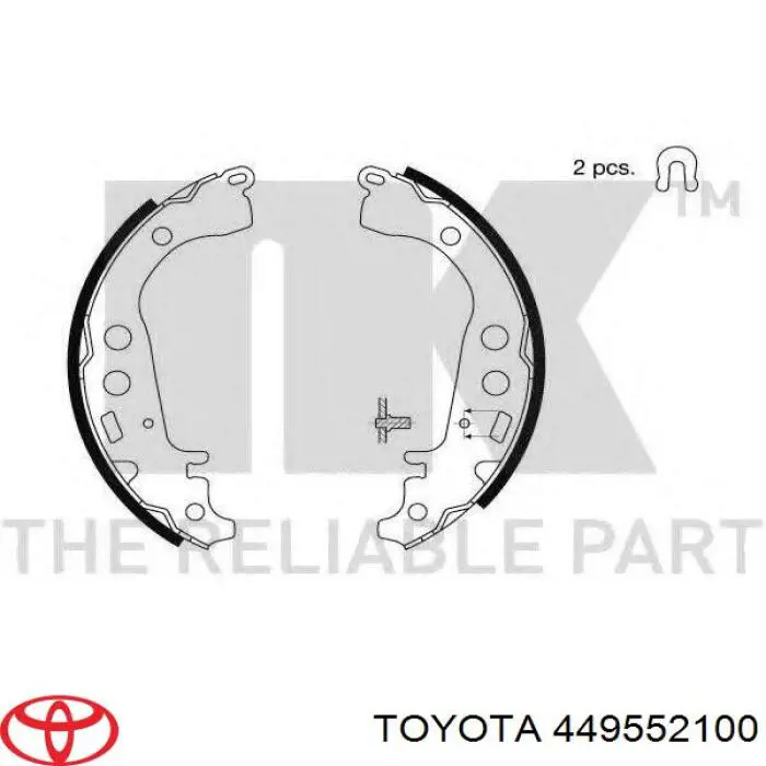 449552100 Toyota колодки гальмові задні, барабанні