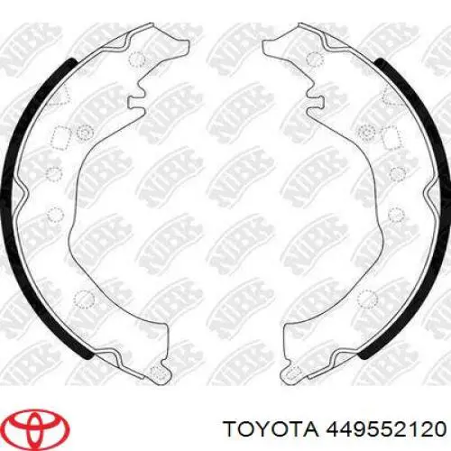 0449502200 Toyota Колодки гальмівні задні, барабанні