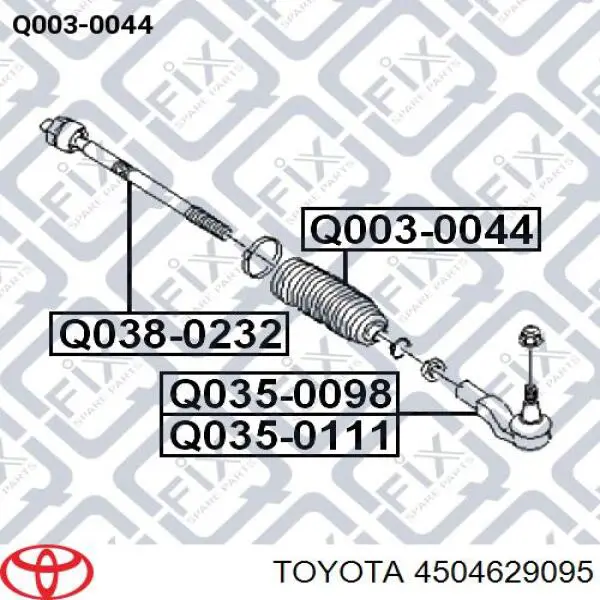 4504629095 Toyota накінечник рульової тяги, зовнішній