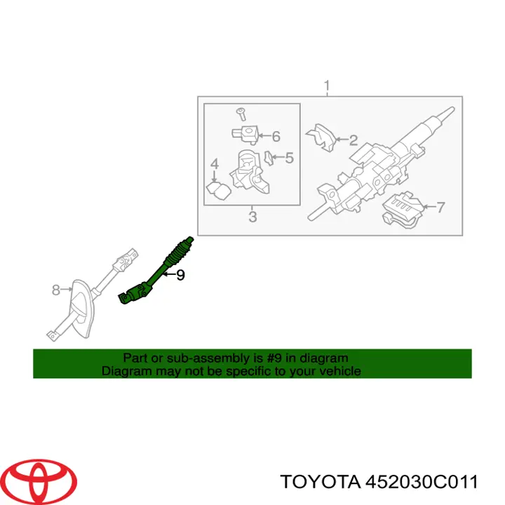  Вал рульової колонки, нижній Toyota Sequoia 