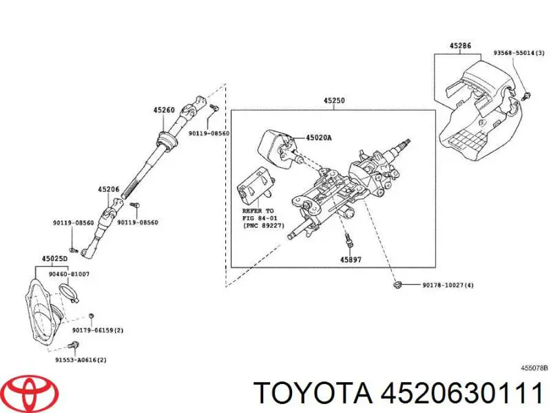 Купити 4520630111 Toyota Кардан вала рульової колонки, нижній