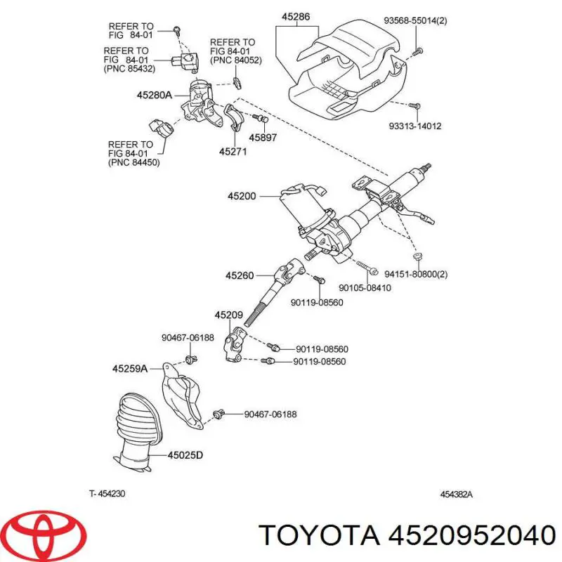 Вал рульової колонки, нижній Toyota 4520952040 ціна, від 19.00 USD