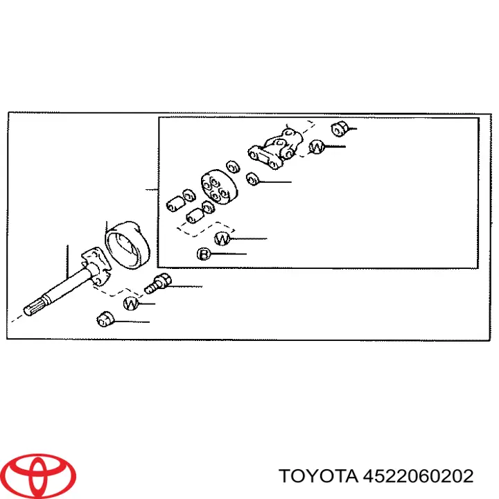 Купити 4522060202 Toyota Вал рульової колонки, верхній