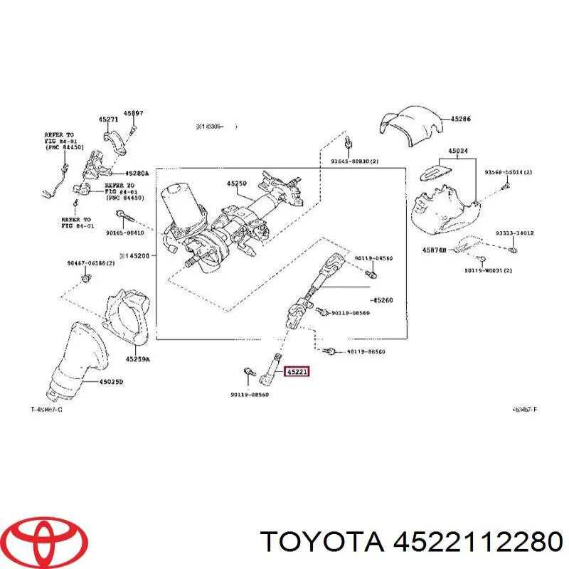 Купити 4522112280 Toyota Вал рульової колонки, нижній