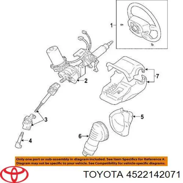 Вал рульової колонки, нижній TOYOTA 4522142060