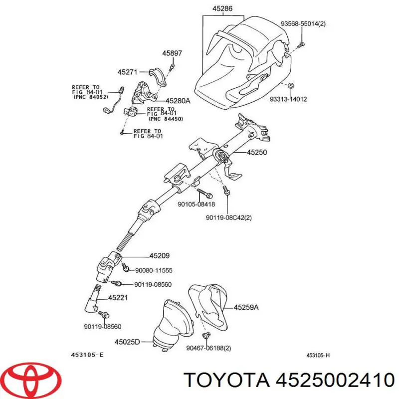 4525002410 Toyota Колонка рульового управління