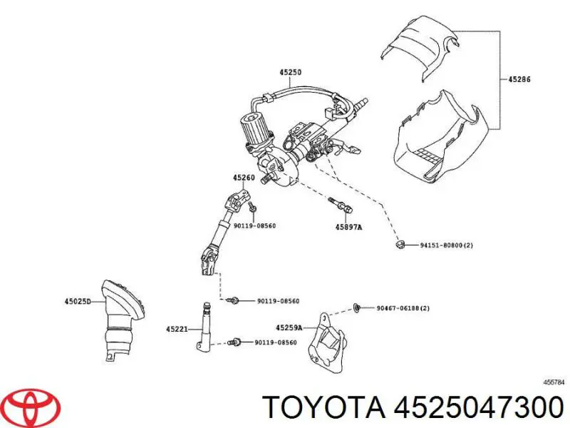 Рульова колонка Toyota 4525047300 ціна, від 120.36 USD