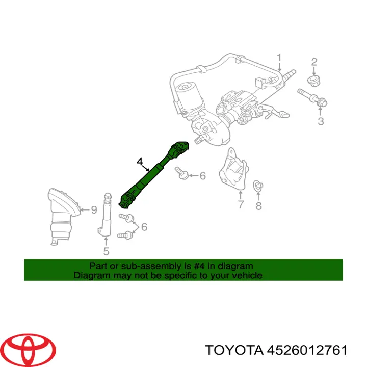 Купити 4526047080 Toyota Вал рульової колонки, нижній