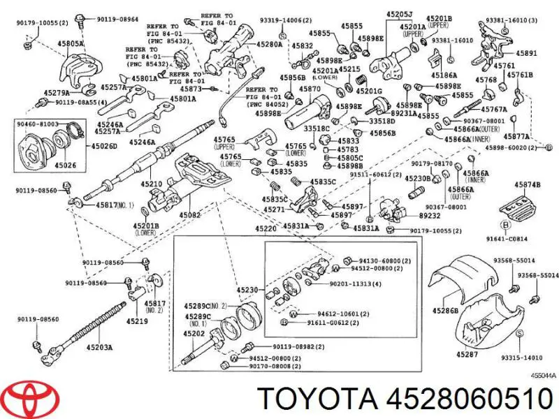 Корпус замка запалювання Toyota 4528060510 ціна, від 354.83 USD