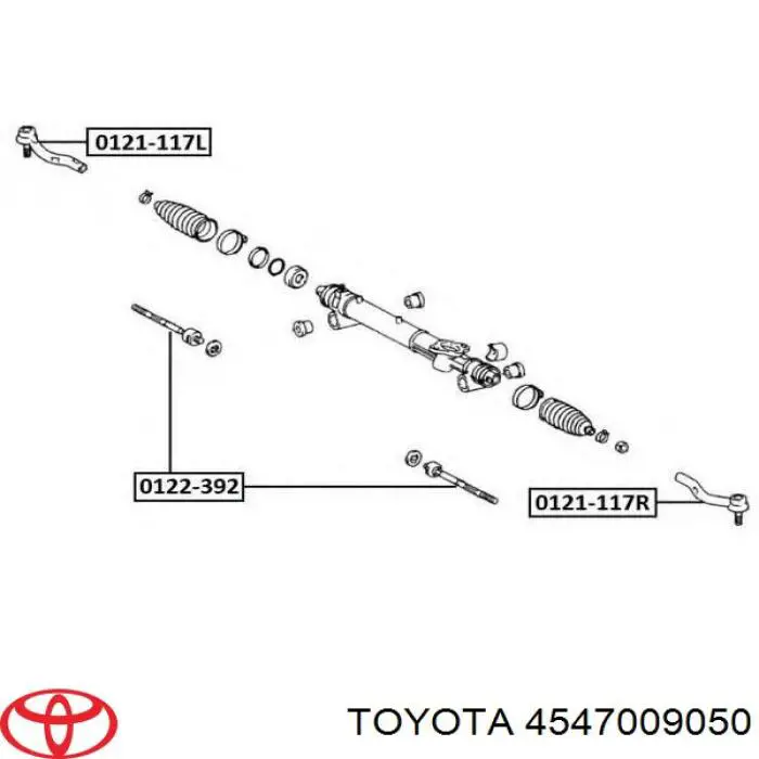 Накінечник рульової тяги, зовнішній 4547009050 Toyota