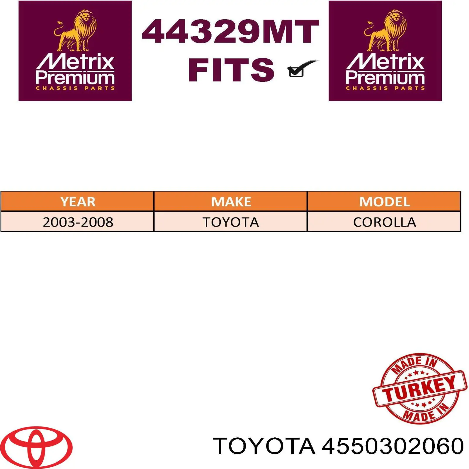 Тяга рульова поперечна Toyota 4550302060 ціна, від 9.17 USD