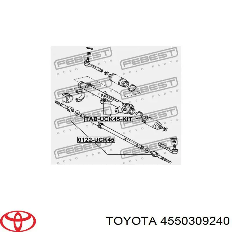 Тяга рульова поперечна Toyota 4550309240 ціна, від 12.43 USD