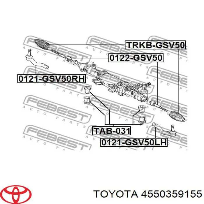 4550359155 Toyota тяга рульова