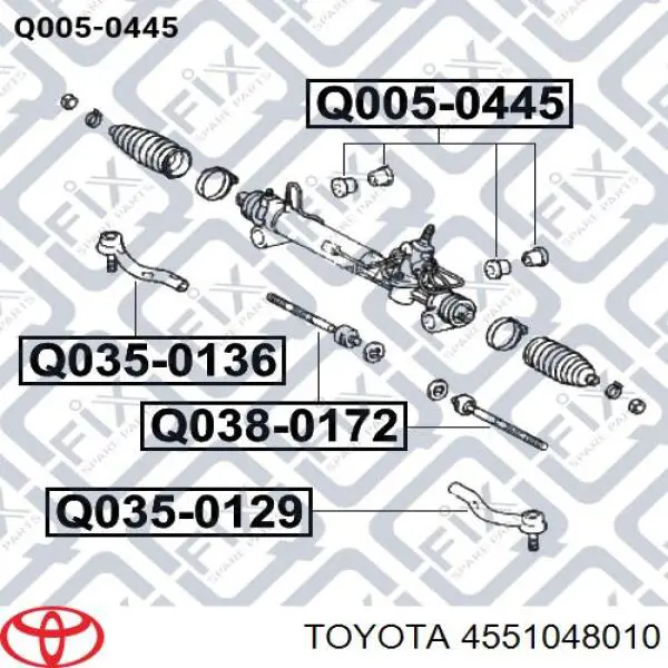 4551048010 Toyota рейка рульова