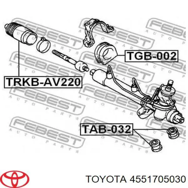 Втулка кріплення кермової рейки Toyota 4551705030 ціна, від 2.17 USD