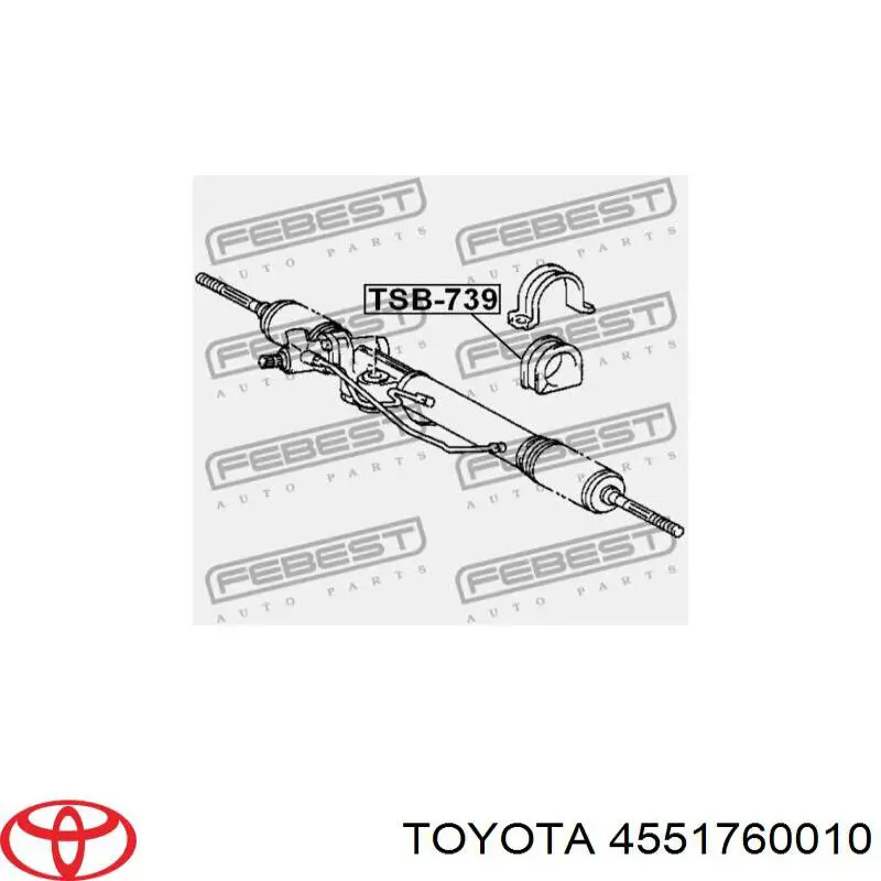 Купити 4551760010 Toyota Втулка кріплення кермової рейки