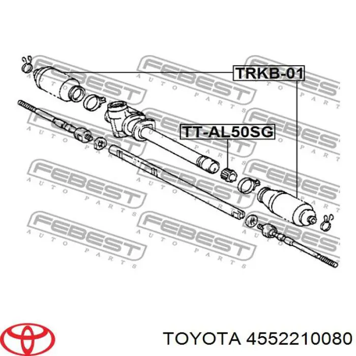 4552210080 Toyota Втулка вала рульової рейки