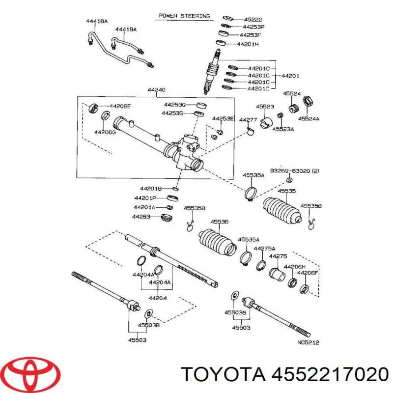 Втулка вала рульової рейки Toyota 4552217020 ціна, від 5.06 USD