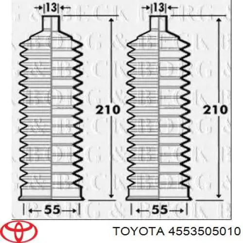 Пильник рульової тяги Toyota 4553505010 ціна, від 4.46 USD