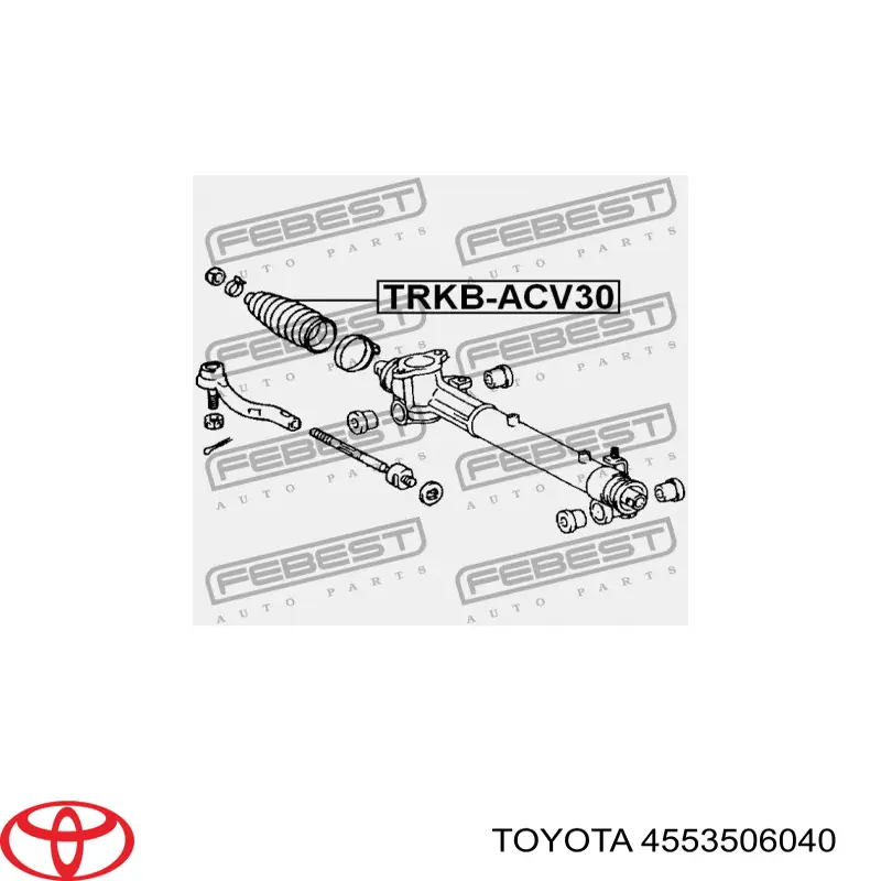 4553506040 Toyota пильник рульового механізму/рейки