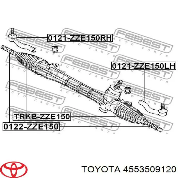 Пильник рульової тяги Toyota 4553509120 ціна, від 6.33 USD