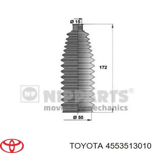4553513010 Toyota пильник рульового механізму/рейки