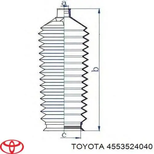 4553524040 Toyota Пильник рульового механізму/рейки, правий