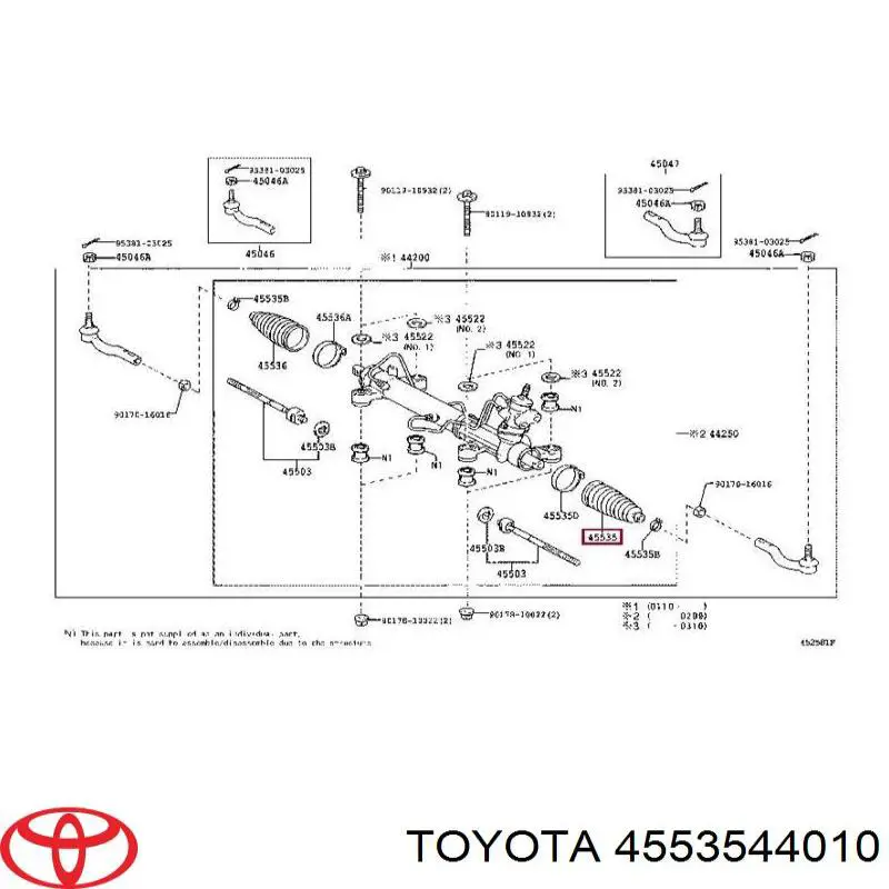 4553544010 Toyota Пильник рульової