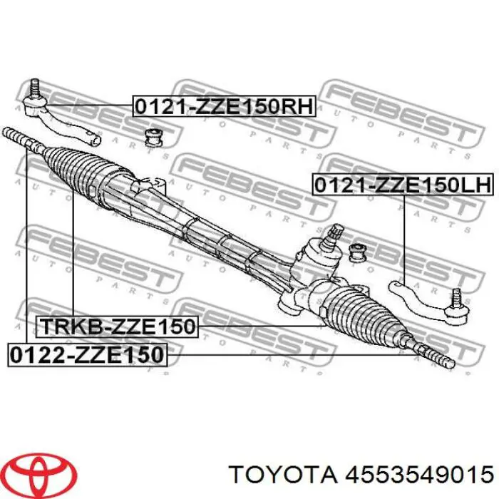 4553549015 Toyota пильник рульового механізму/рейки