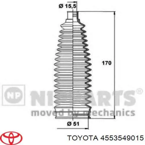 Купити 4553549015 Toyota Пильник тяги