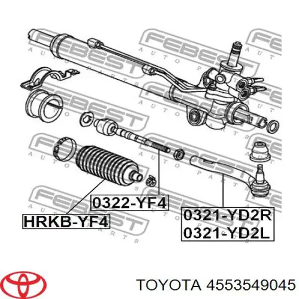 4553549045 Toyota Пильник рульової