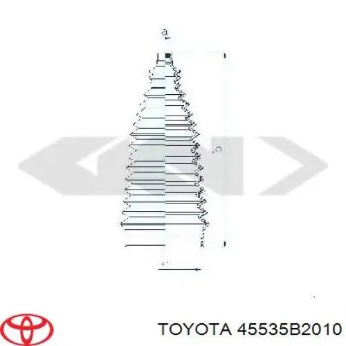 45535B2010 Toyota пильник рульового механізму/рейки