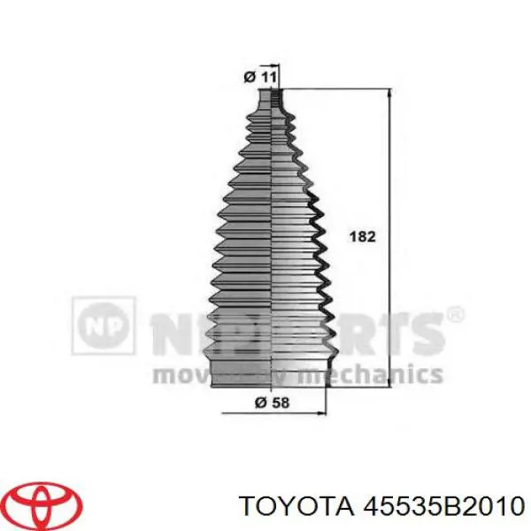 Пильник рульової тяги Toyota 45535B2010 ціна, від 8.38 USD