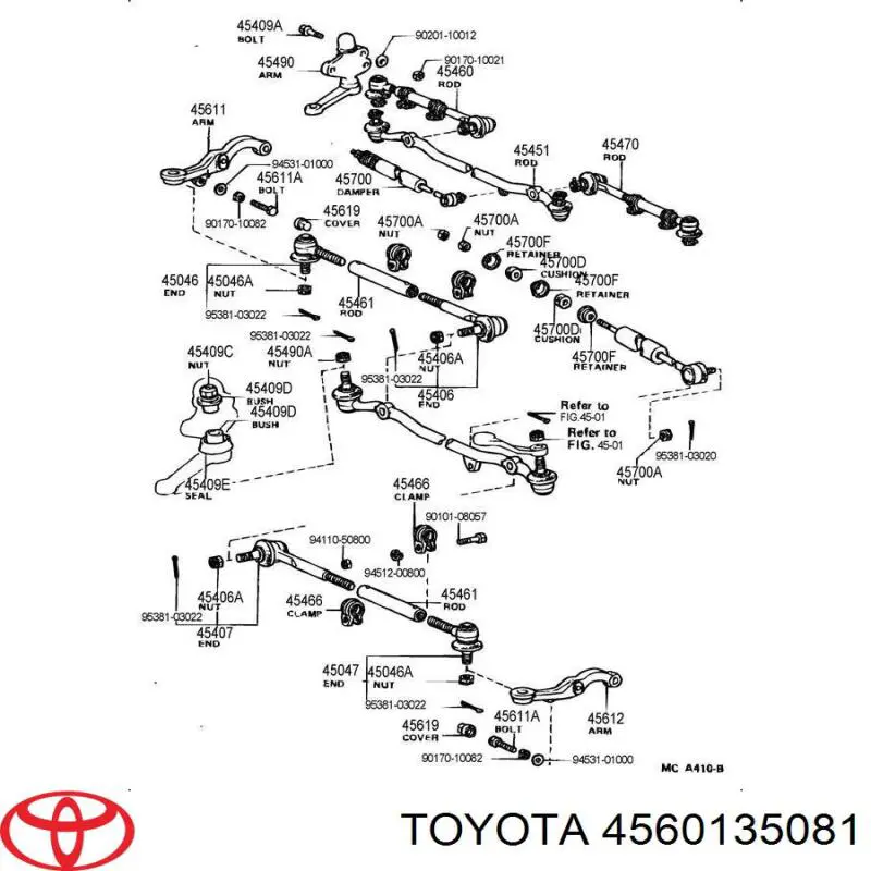 Важіль маятниковий 4560135081 Toyota