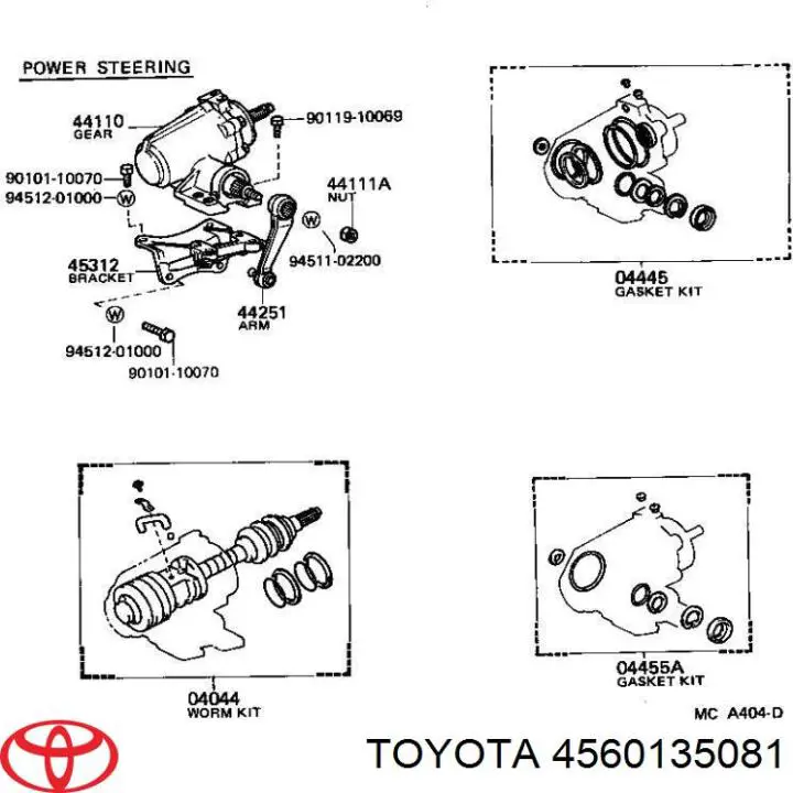 Купити 4560135081 Toyota Важіль маятниковий