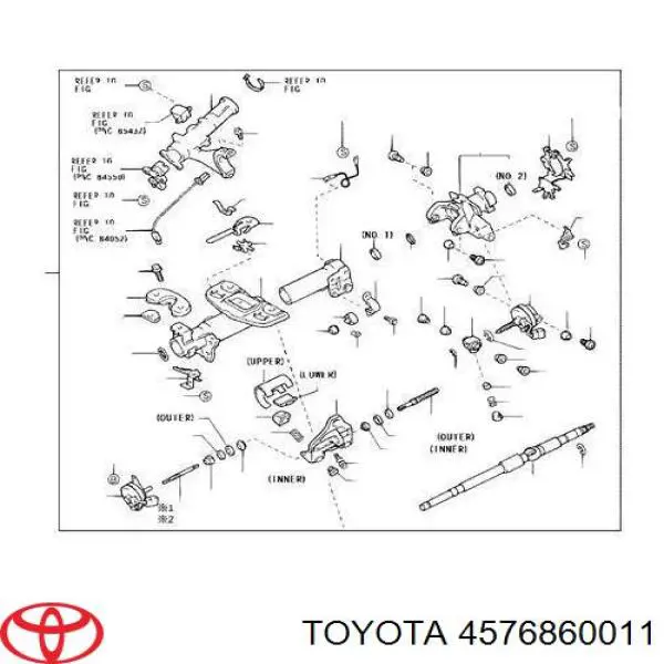 4576860010 Toyota втулка рульової колонки