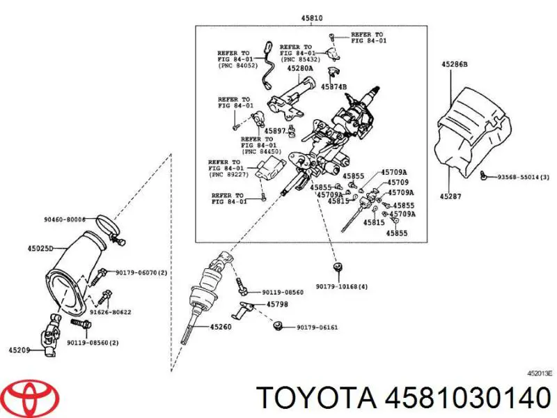 Рульова колонка Toyota 4581030140 ціна, від 126.69 USD