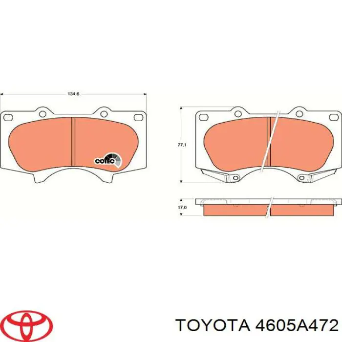 Колодки гальмівні передні, дискові 4605A472 Toyota