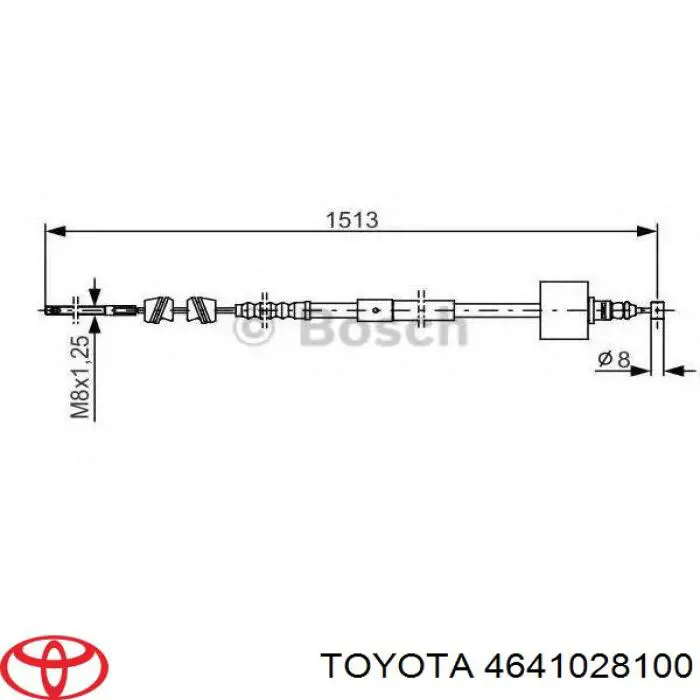  Трос ручного гальма передній Toyota Previa 