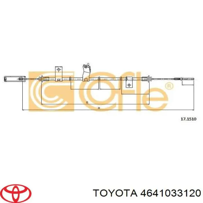 Купити 4641033120 Toyota Трос ручного гальма передній