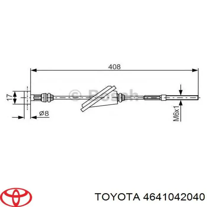Трос ручного гальма передній Toyota RAV4 2 (XA2) (Тойота Рав4)